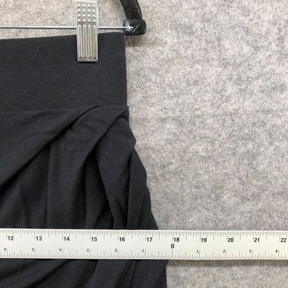 Helmut Lang Ruched Side Pull On Jersey Skirt Womens M Black Wool Modal Blend - Picture 7 of 11